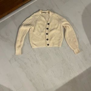 Everlane knit cardigan sweater cream size XXS